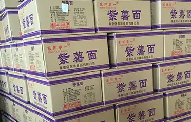 هل كعك المعكرونة البطاطا الحلوة الأرجوانية مقلي بعمق؟ تستخدم شركة Dongyang Foods عملية غير مقلية.